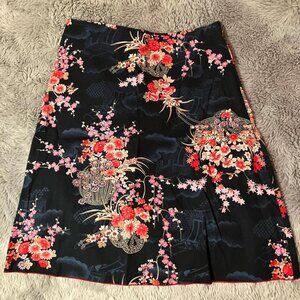 Chinese Pattern Midi Skirt